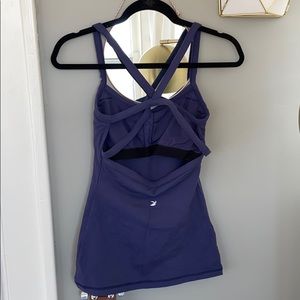 Glider athletic tank with built in bra